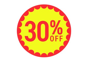 30%OFFのフラットなアイコンイラスト