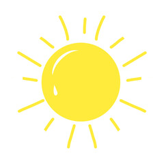 Cute Cartoon Sun Illustration – Bright Yellow Sunshine Clipart