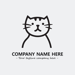 Cat illustration black and white for logo company vector image