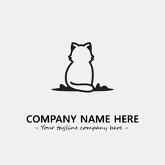 Cat illustration black and white for logo company vector image