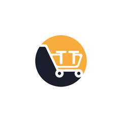 Shopping cart vector TT logo design. TT logo design is used for supermarket or supermall and grocery market.
