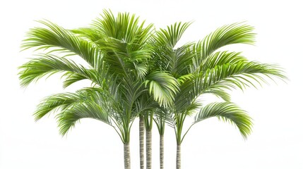 Lush tropical palm trees cluster