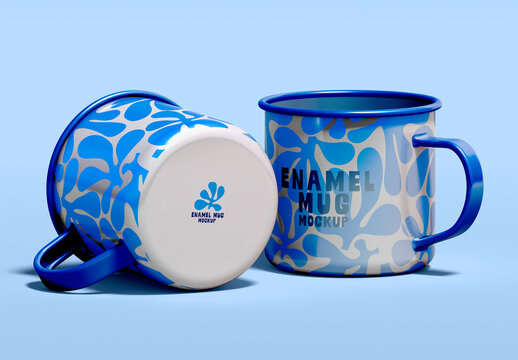 Enamel Mug Mockup With Two Views
