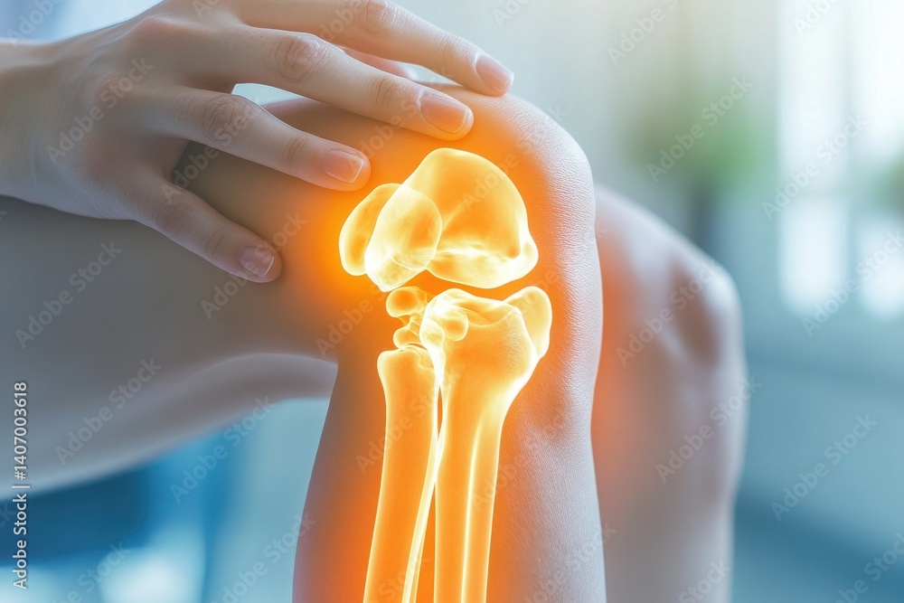 Poster a visual representation of a knee with the skeletal