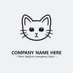 Cat illustration black and white for logo company vector image