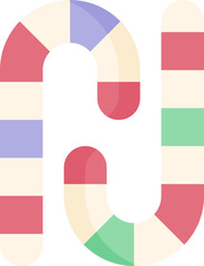 candy cane Illustration on a white background     