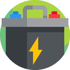 car battery Illustration on a white background     