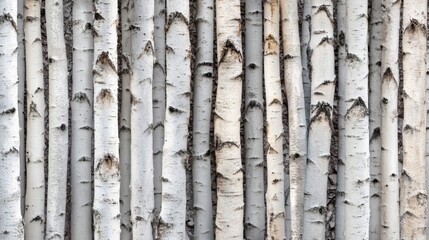Obraz premium White and Gray Birch Tree Trunks Texture Background
