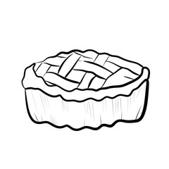 Pie Outline -  Apple pie drawing