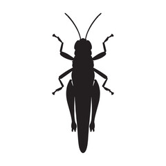 Vivid Grasshopper silhouette, a visual echo of summer fields – Grasshopper illustration – Minimalist Grasshopper vector – Insect silhouette

