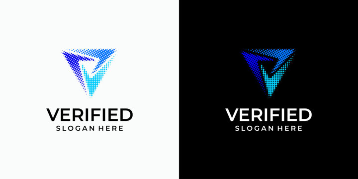 Triangle shield rotation vector logo design with circle dots gradient effect in modern, simple, clean and abstract style. Icon for business, technology and personal branding.