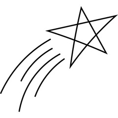 Shooting Star Doodle Outline