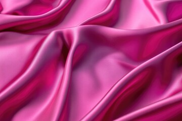Fototapeta premium Draped pink satin fabric with soft, flowing curves and luxurious texture.