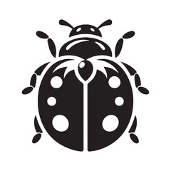 Magical Ladybug silhouette, a fairy of the insect world – Ladybug illustration – Minimalist Ladybug vector – Insect silhouette


