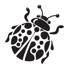 Nature’s Ladybug silhouette, helper of crops and flowers – Ladybug illustration – Minimalist Ladybug vector – Insect silhouette

