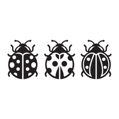 Gleaming Ladybug silhouette, a bright dot in gardens – Ladybug illustration – Minimalist Ladybug vector – Insect silhouette

