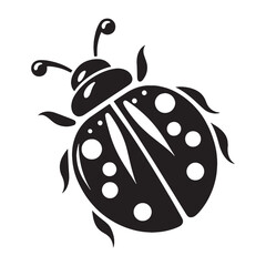 Graceful Ladybug silhouette, a favorite among children – Ladybug illustration – Minimalist Ladybug vector – Insect silhouette

