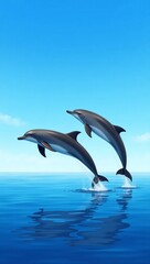 Fototapeta premium dolphin jumping in water