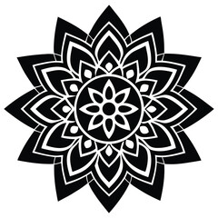 Black and white floral vector art design