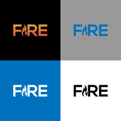FIRE VECTOR ICON, Fire logo icon. fire text design.