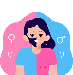 Gender identity female and male concept illustration
