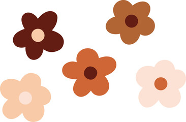 Abstract floral vintage folk mini boho flowers garden plants