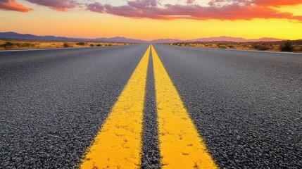 Naklejka premium highway road yellow line