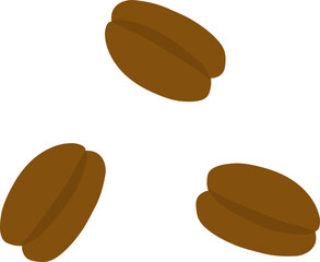 Hand drawn delicious brown coffee beans aroma cafe shop icon element vector illustration