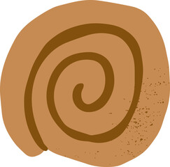 Rustic organic bakery bread sweet rolled cinnamon bun pastry dessert illustration baked starchy food