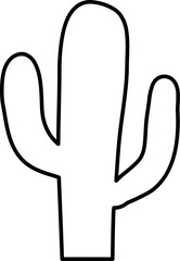 Hand drawn cactus line shape boho mid century decoration