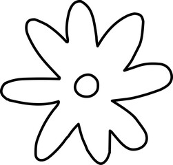 Line Flower Drawing boho mid century decoration