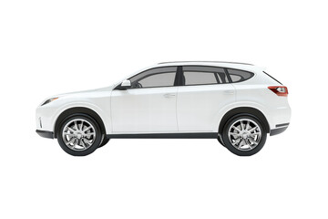 Isolated White SUV Car
