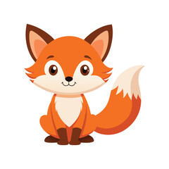Cute cartoon fox image vector illustration on white background