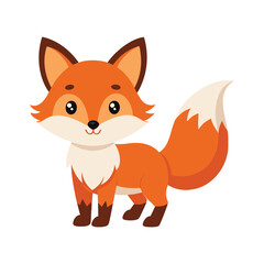 Obraz premium Cute cartoon fox image vector illustration on white background