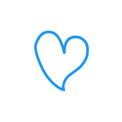 blue heart doodle