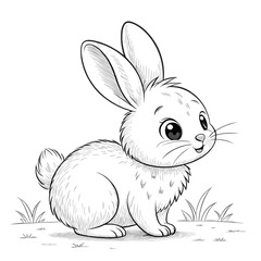 Rabbit colouring page for kids