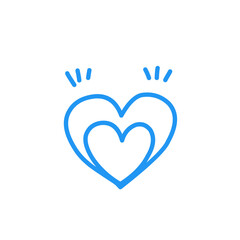blue heart doodle