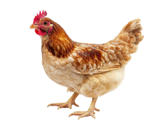 Isolated Brown and White Hen Chicken