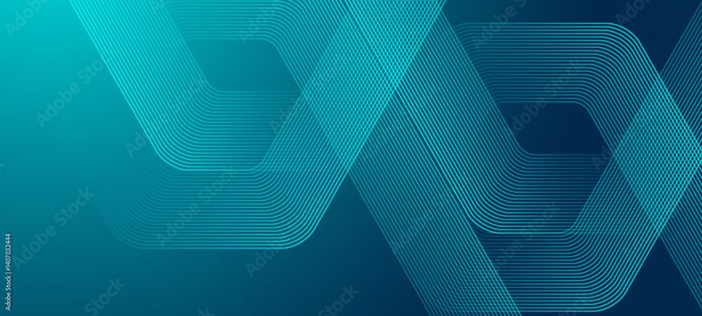 Aufkleber Futuristic digital concept with technology hexagons. Hexagonal digital abstract background. Hexagonal stripe line art design for poster, brochure, cover, banner, website, header