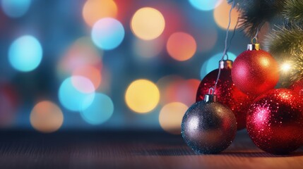 Fototapeta premium lights red blue bokeh