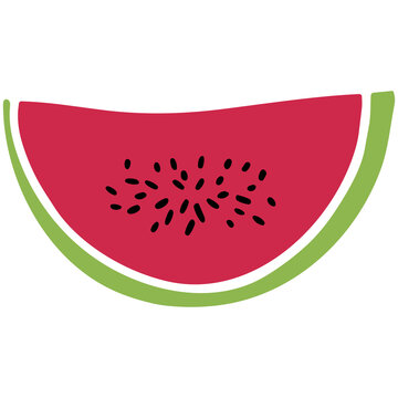 watermelon slice red green simple clip art preview