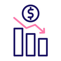 Profit Loss Vector Line Two Colors Icon Design