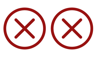 red cross mark in circle