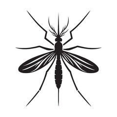 Persistent Mosquito silhouette, nature’s most notorious biter – Mosquito illustration – Minimalist Mosquito vector – Insect silhouette

