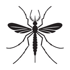 Bloodthirsty Mosquito silhouette, always in search of a target – Mosquito illustration – Minimalist Mosquito vector – Insect silhouette

