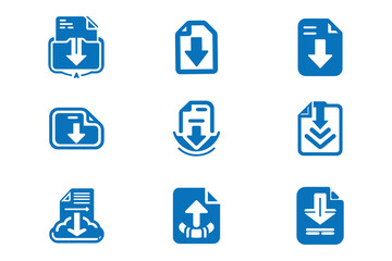 Downloading document concept icon. File download logo design vector.