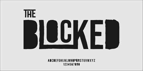 Alphabet Bold Grunge Rustic Rough Uppercase Number Font For Fashion Brand Film Movie Design Creative 