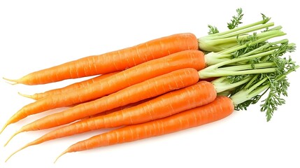 Fresh Organic Carrots Isolated On White Background For Healthy Eating And Lifestyle Concepts