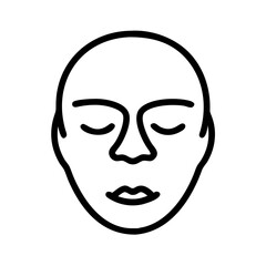 Icon of a calm face with closed eyes in minimalistic style  