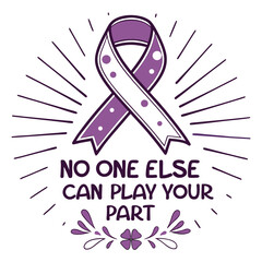 Awareness Ribbon Vector Illustration With Inspirational Quote For Charity Campaigns